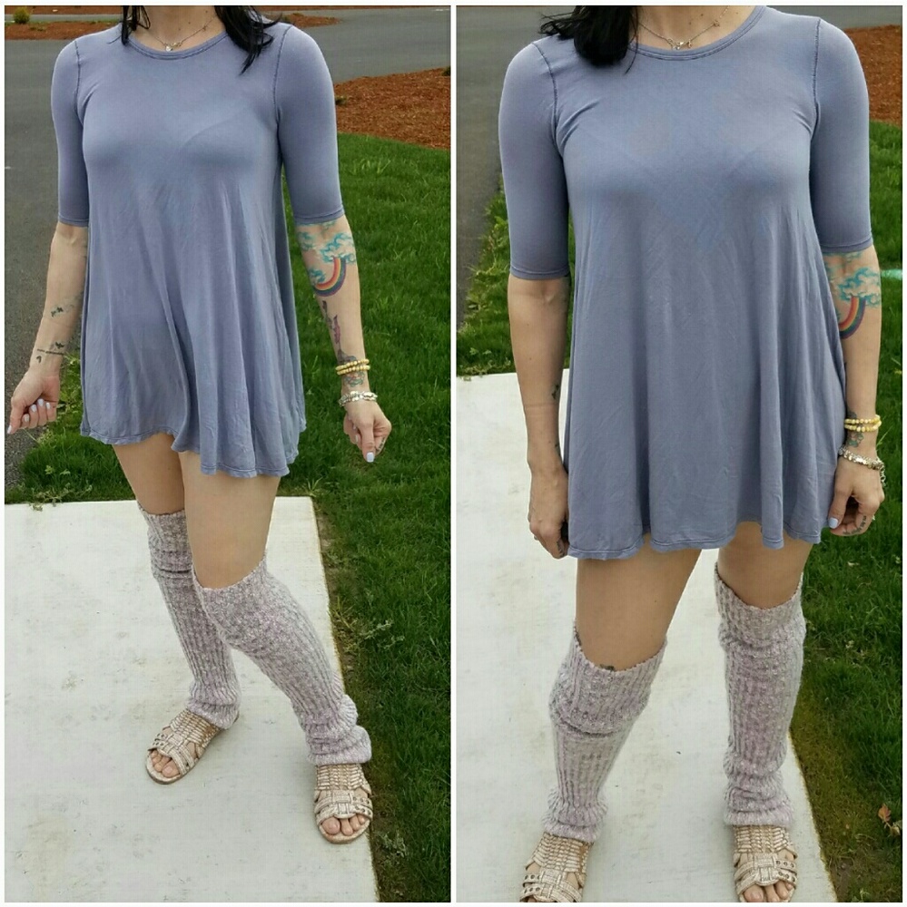 New✌️Free People Fall Half sleeve Tunic Mini Dress
