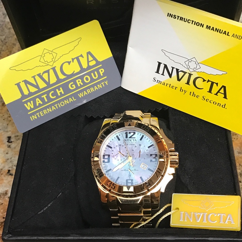 Invicta Reserve 18k Gold Plated Stainless Steel