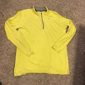 Yellow Nike dri-fit running long sleeve