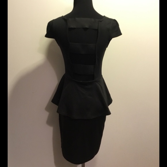 Monteau Black Peplum Dress - Picture 3 of 3