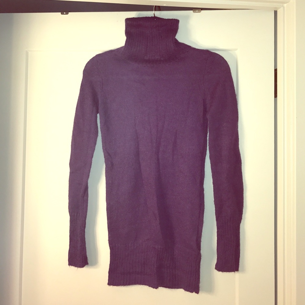 H&M purple mohair turtleneck sweater
