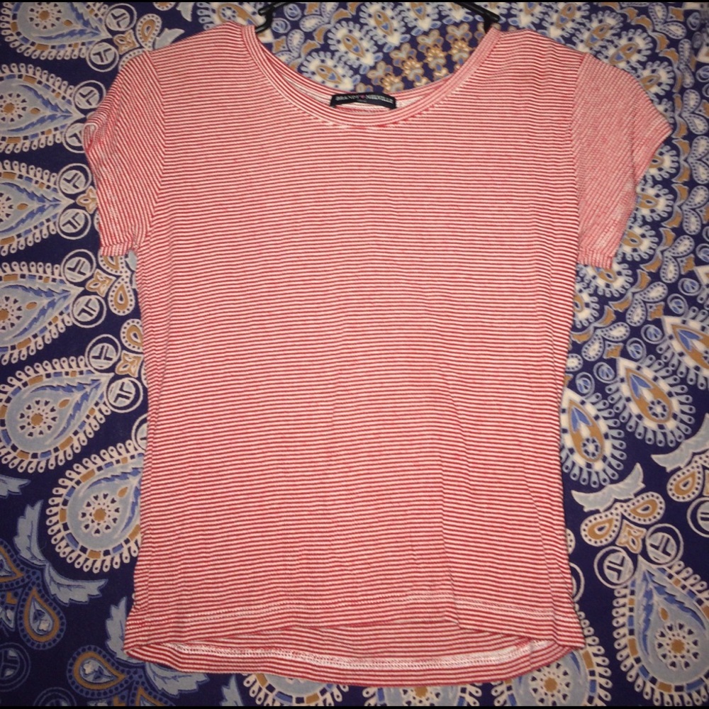 Red and white striped T