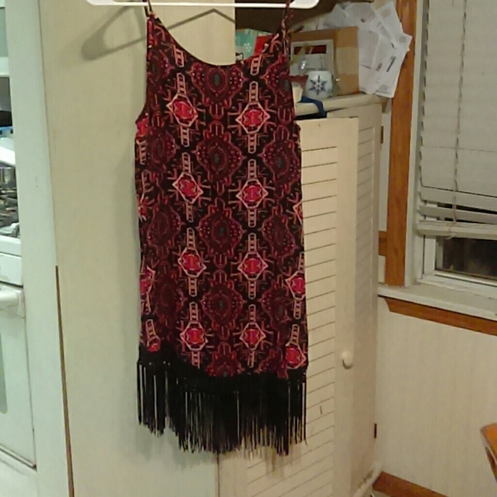 Forever 21 fringe hem shift dress