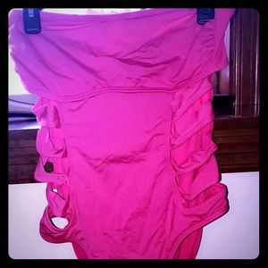 Pink one piece cut out Sz L