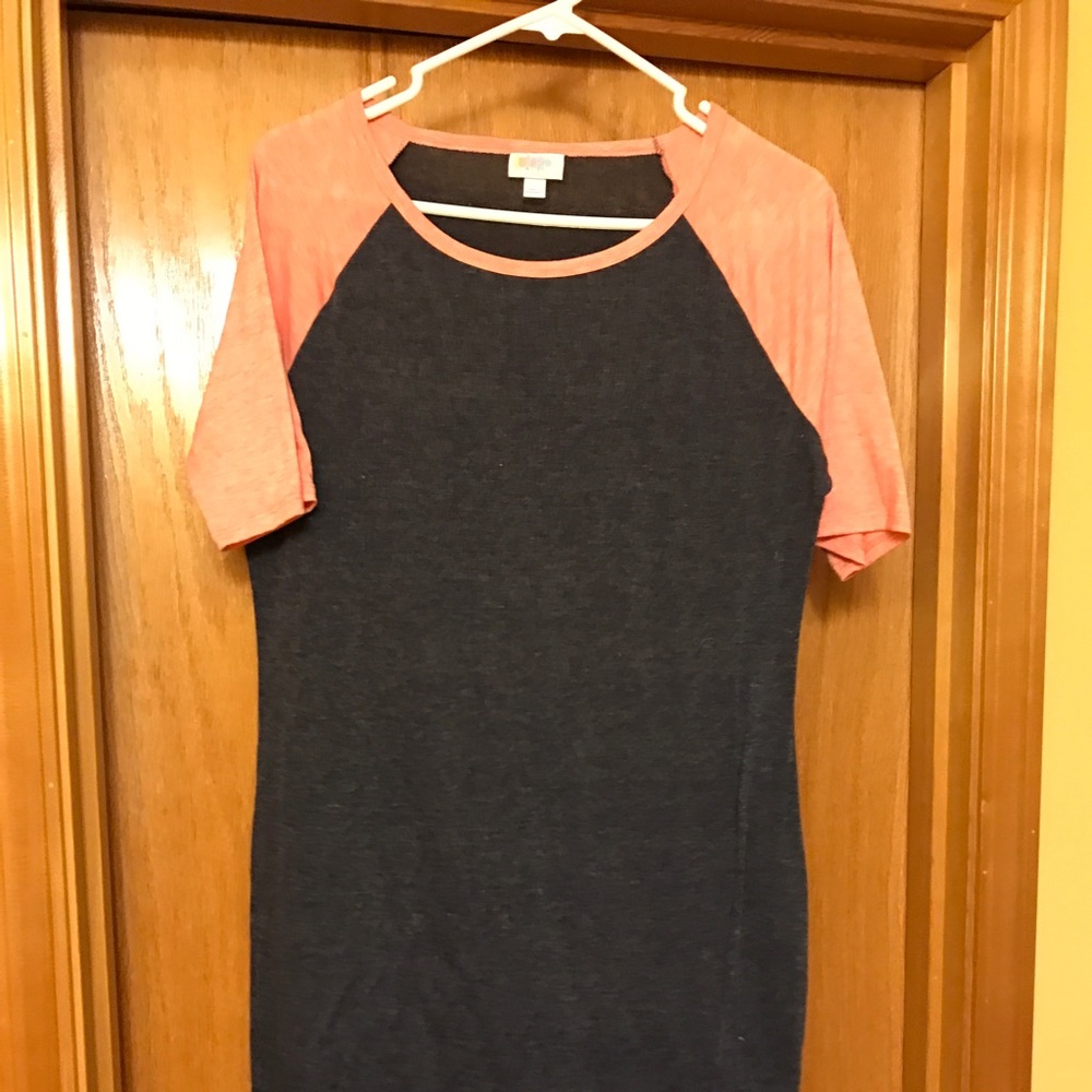 Lularoe Julia Navy/Light Red Dress