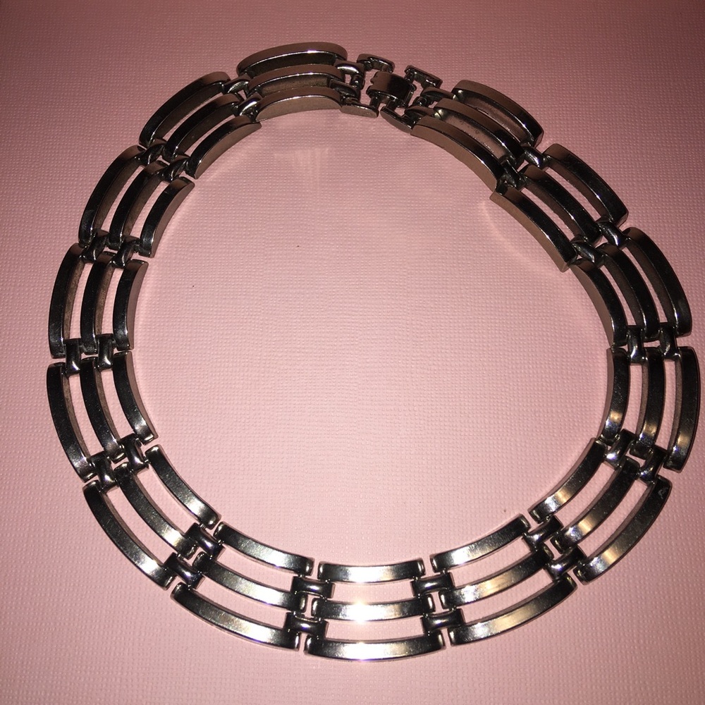 Silver statement choker