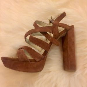 Brown strappy heels