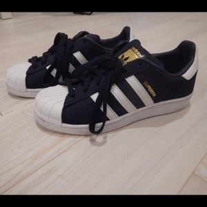 Navy Suede Adidas Superstars