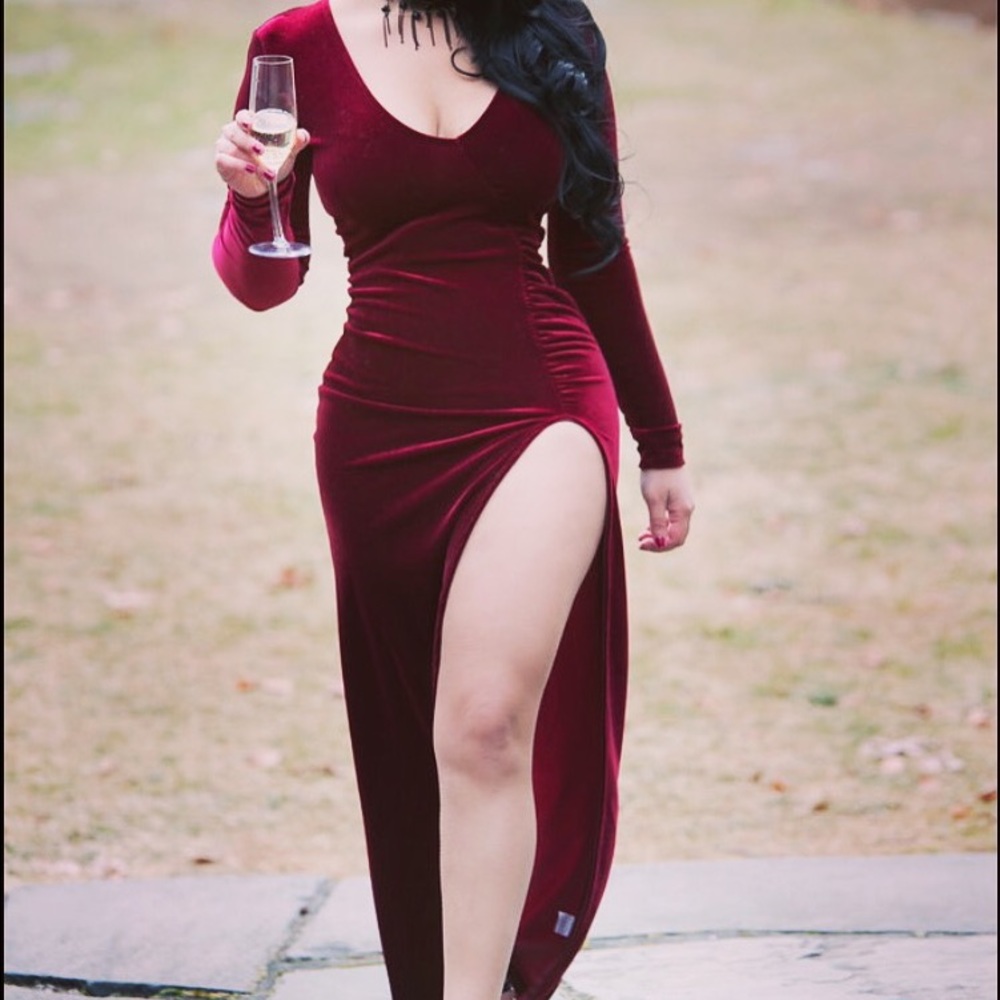 Fashion Nova red velvet dress