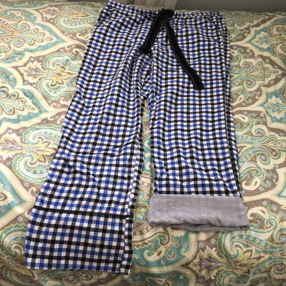 DONATING 6/25 Black and Blue Plaid Pajama Pants