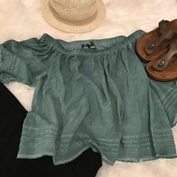Young Fabulous & Broke Tops - Young Fabulous & Broke Off Shoulder Blouse