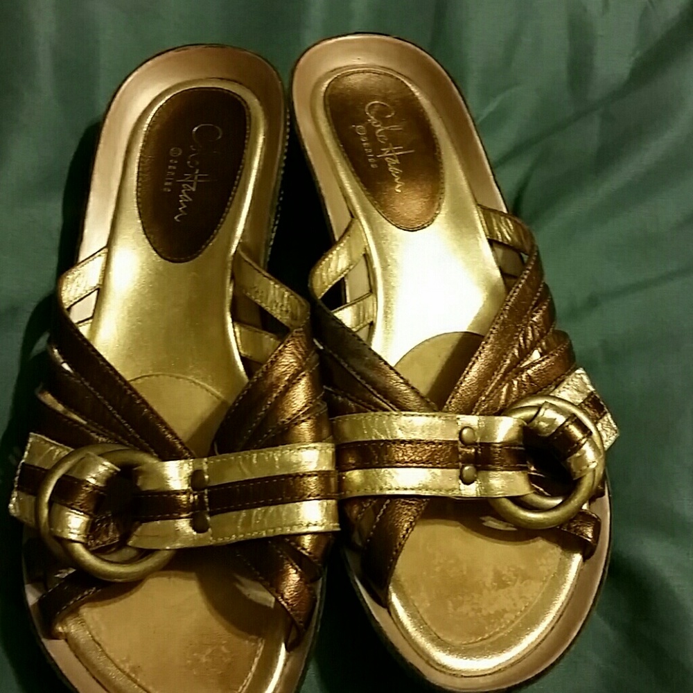 Cole Haan slippers!wedges  all leather Nike Air