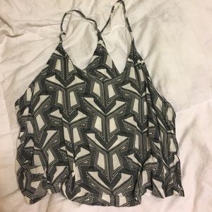Top Shop geometric printed crop top
