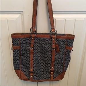 Coach Navy/Denim Signature Handbag