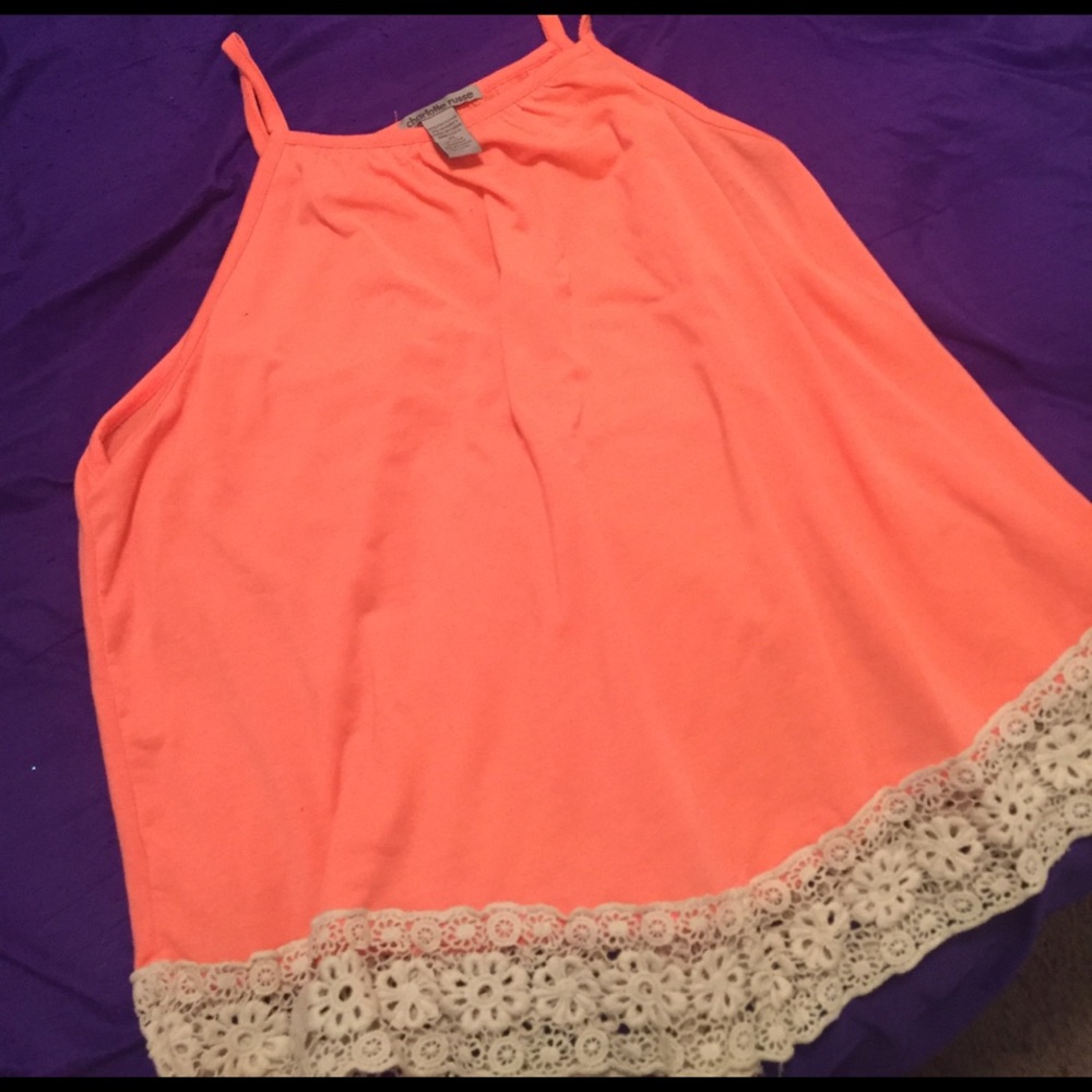 Charlotte Russe Peach lace tank top