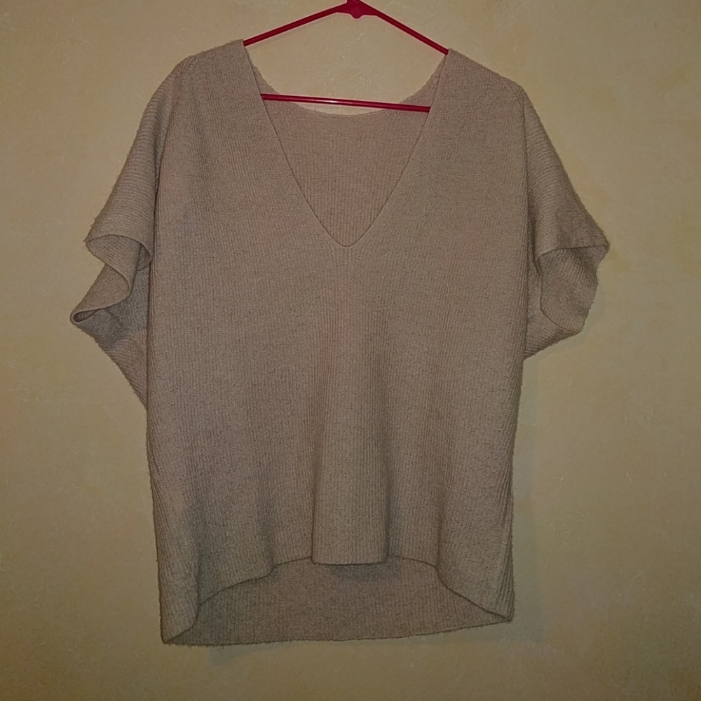 Helmut Lang Cashmere Linen V Back Sweater Top - Picture 7 of 8