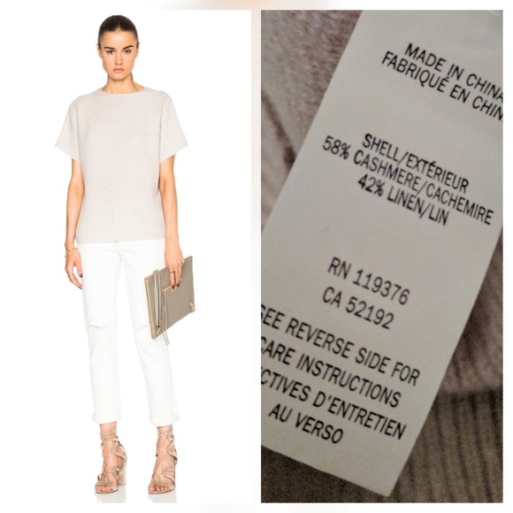 Helmut Lang Cashmere Linen V Back Sweater Top - Picture 3 of 8
