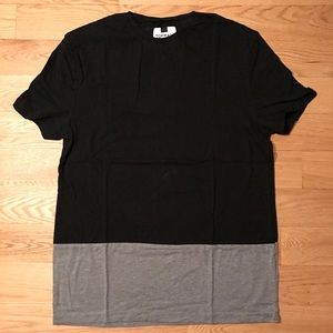 Topman grey/black color block tee