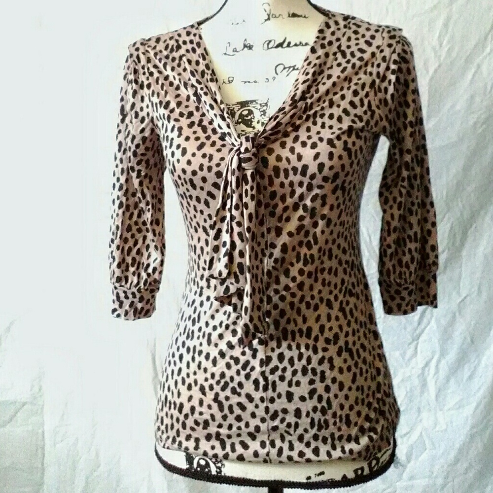 Banana Republic Pin Up Rockabilly Cheetah Top XS