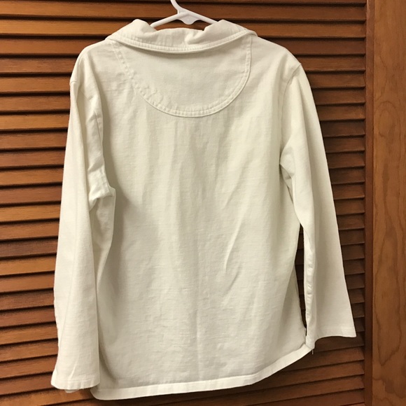 Gap Off White Long Sleeve V Collared Girls' Top - Picture 2 of 8