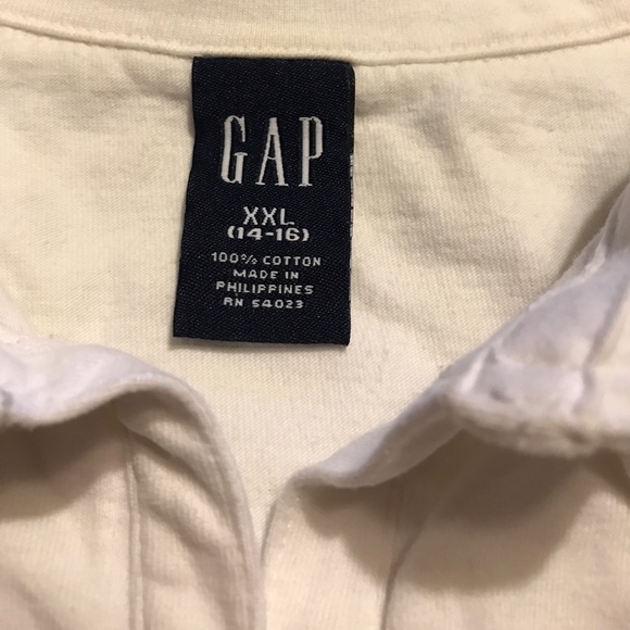 Gap Off White Long Sleeve V Collared Girls' Top - Picture 6 of 8