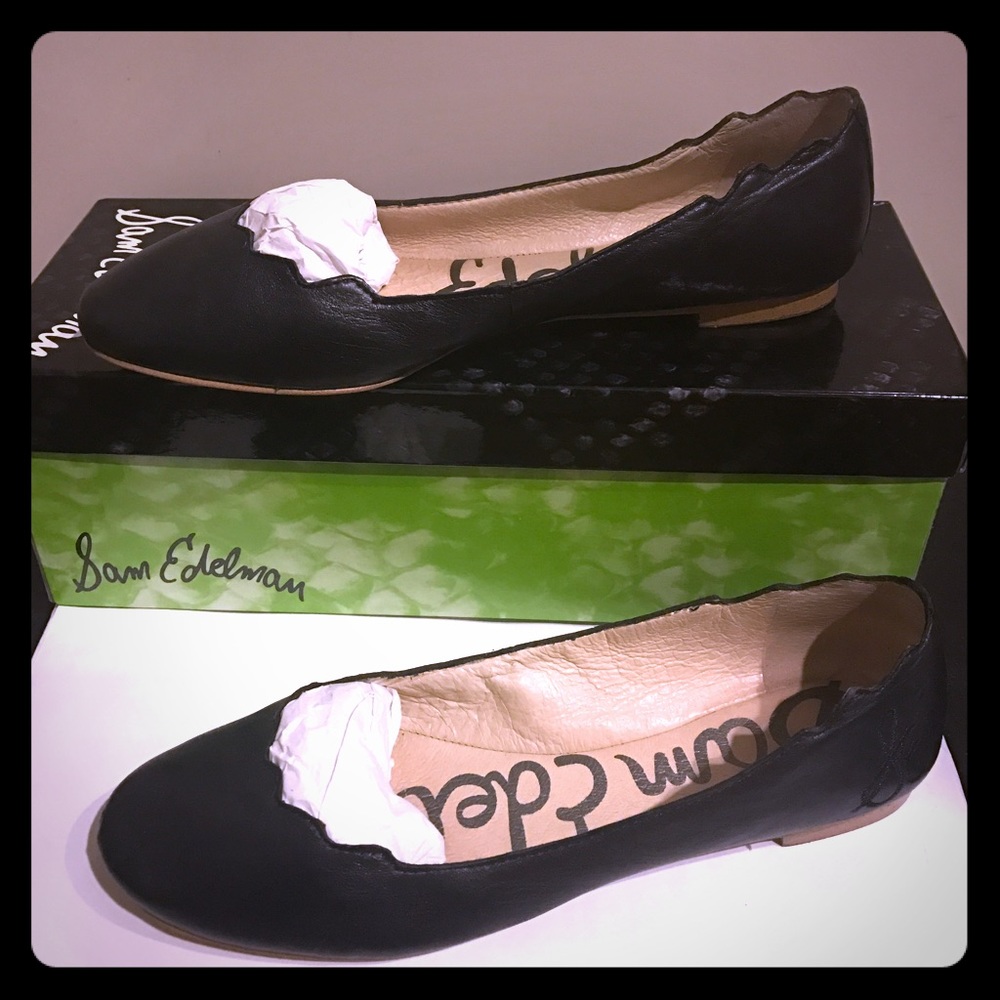 Sam Edelman Augusta Leather Scalloped Flats