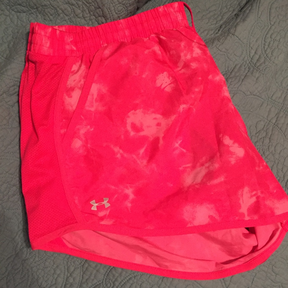 Hot pink tiedye under armor shorts (Dri fit style)