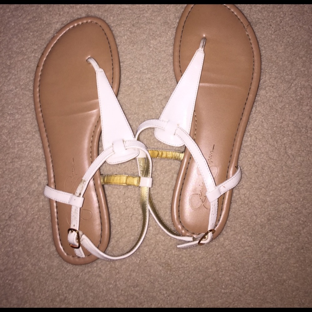 white sandals