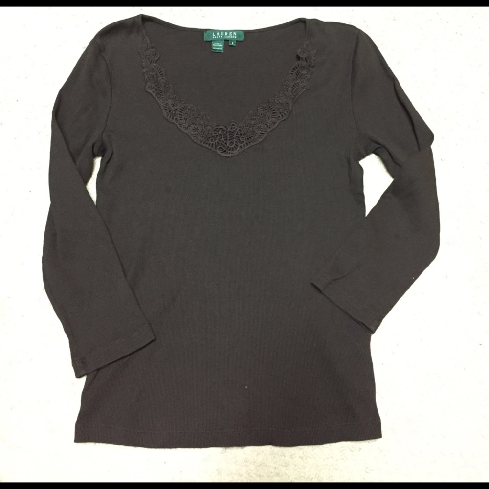 Dark Brown Ralph Lauren shirt .