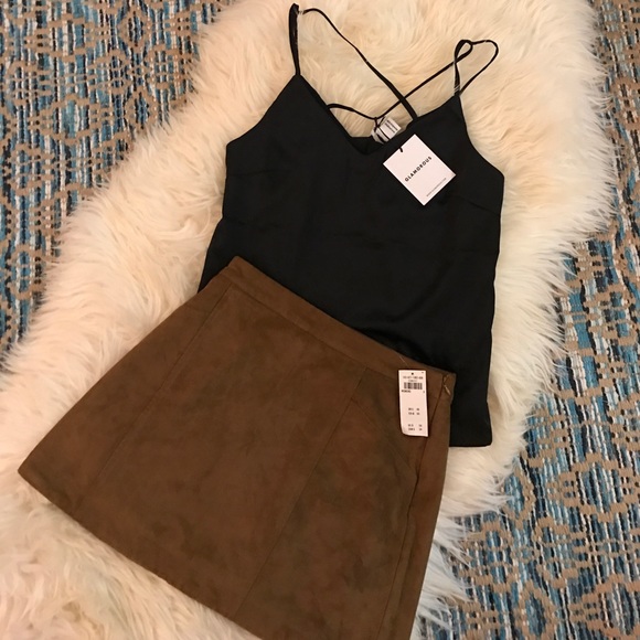 glamorous Tops - Glamorous Small Black Satin Cami