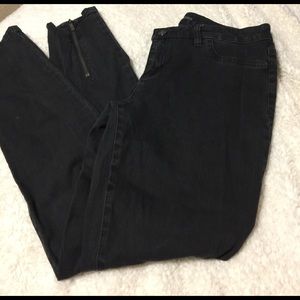 Michael Kors zip ankle black jeans