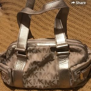 Gold micheal kors tote