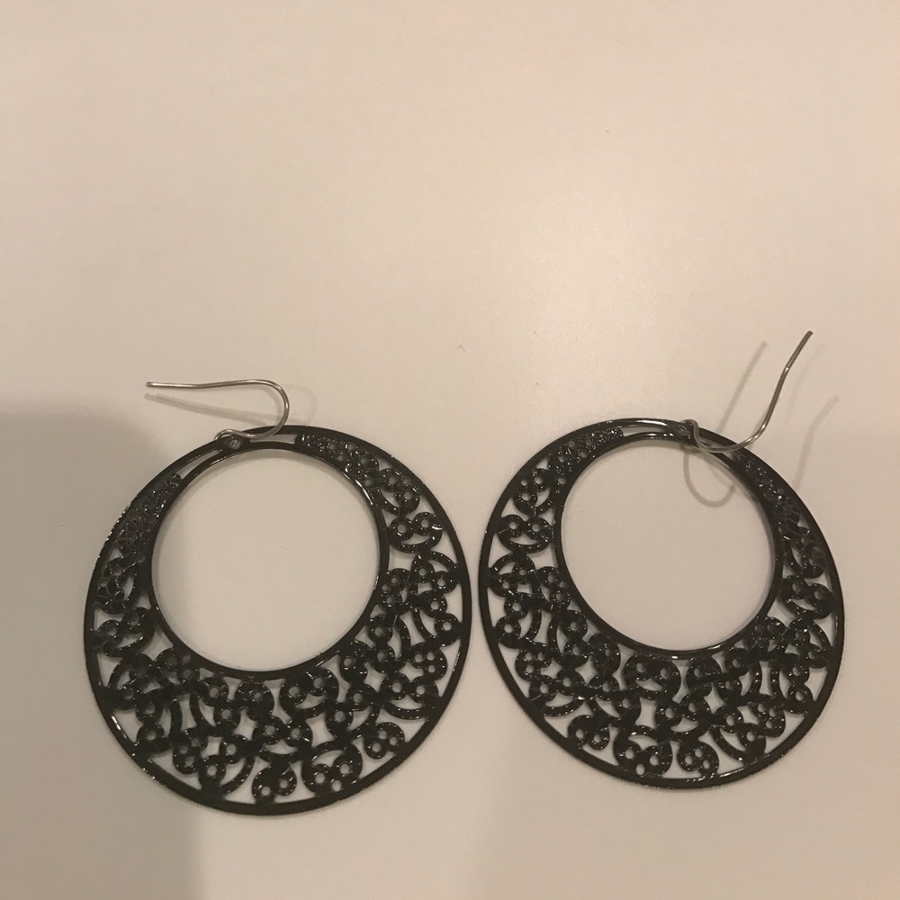 Black stencil earrings