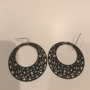 Black stencil earrings