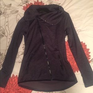 Duo-Dry Champion; Gray side zip-up, size Medium