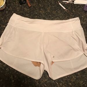 White lulu lemon speed shorts size 8