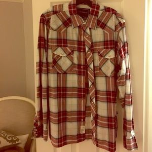 Plaid pearl snap shirt