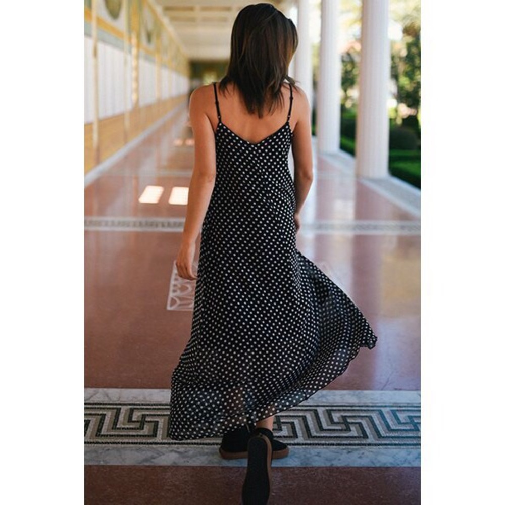 Strappy Polka Dot Maxi Dress - Picture 2 of 4