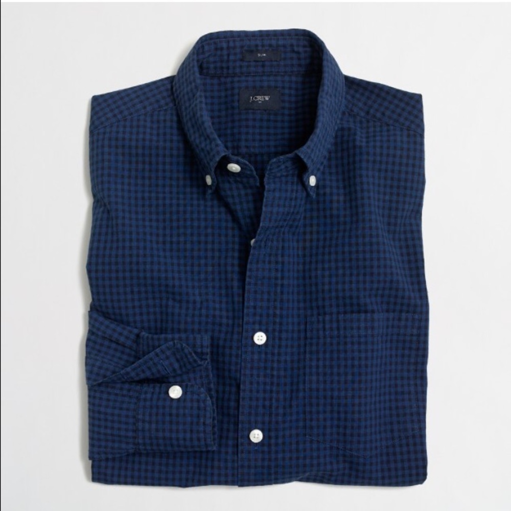 Men's J Crew Mini Gingham Button Down