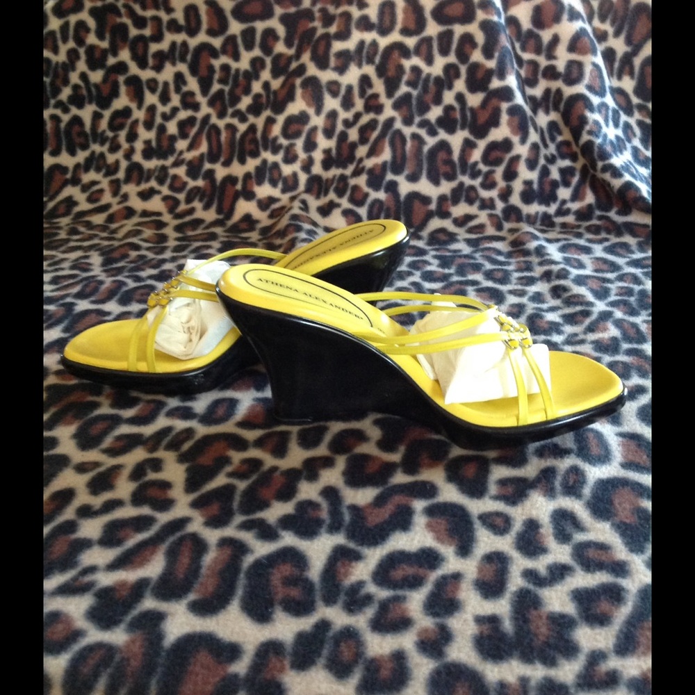 Athena Alexander Yellow Wedges Size 8