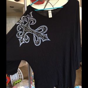 Black cross blouse