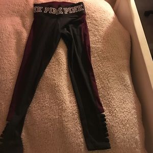 Brand new PINK leggings with cutouts!