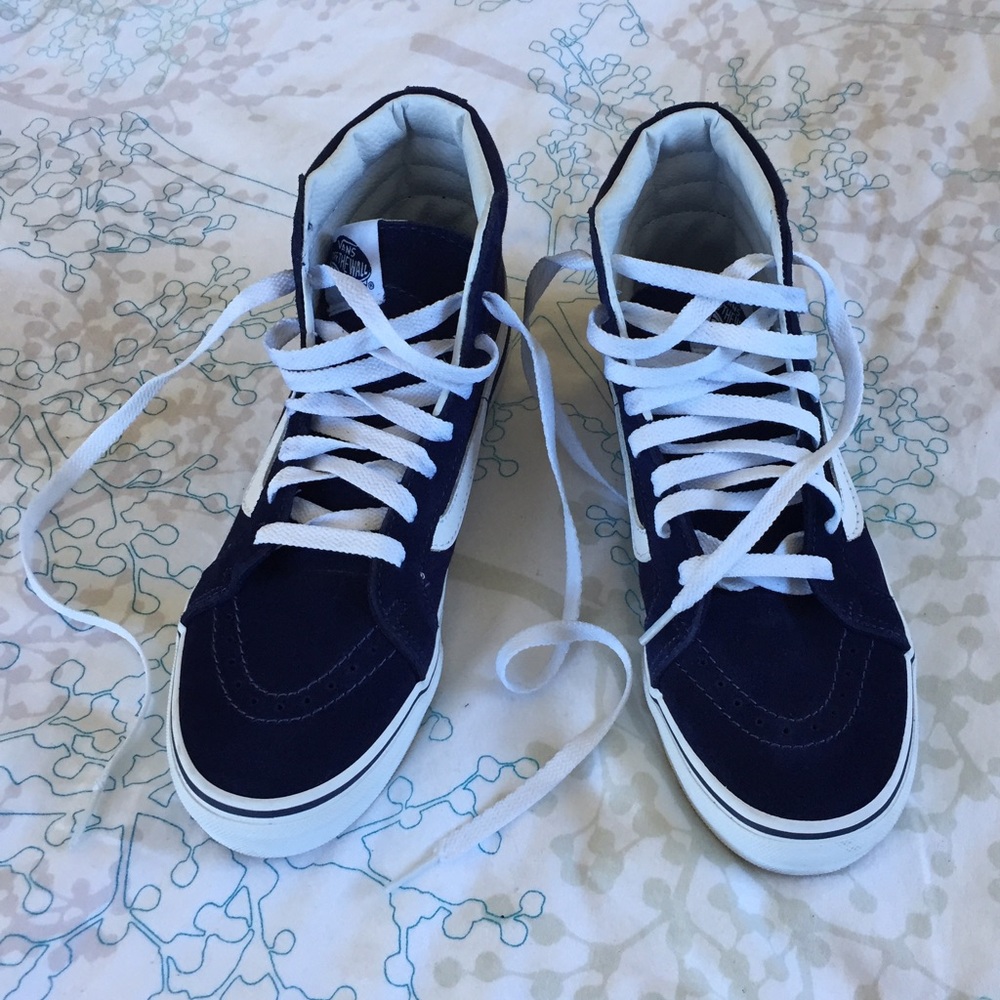 Vans blue sk8 hi's