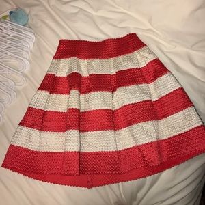 Red and white stripe skirt from Shop Hopes