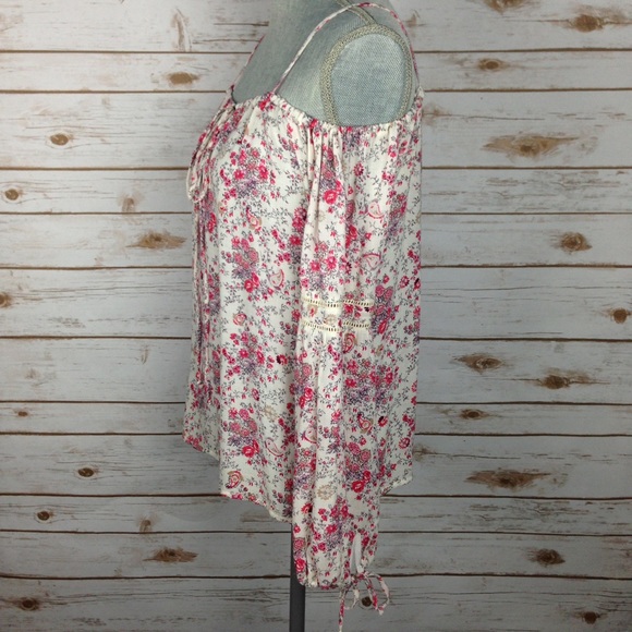 {WAYF} Garden Print Open Shoulder Blouse Top, $66 - Picture 3 of 5