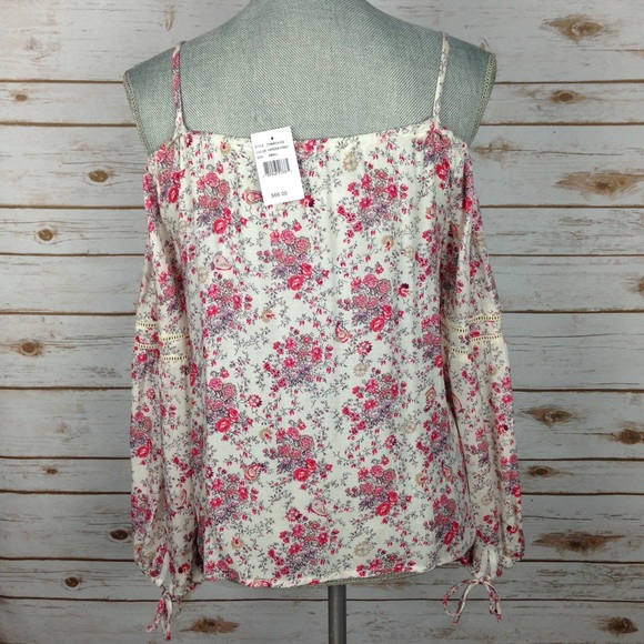 {WAYF} Garden Print Open Shoulder Blouse Top, $66 - Picture 5 of 5