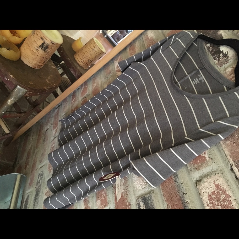 Long Stripe Scoop Tee