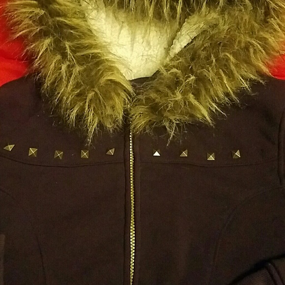 Go to Mercari Purple jacket with fur hood - Picture 2 of 2
