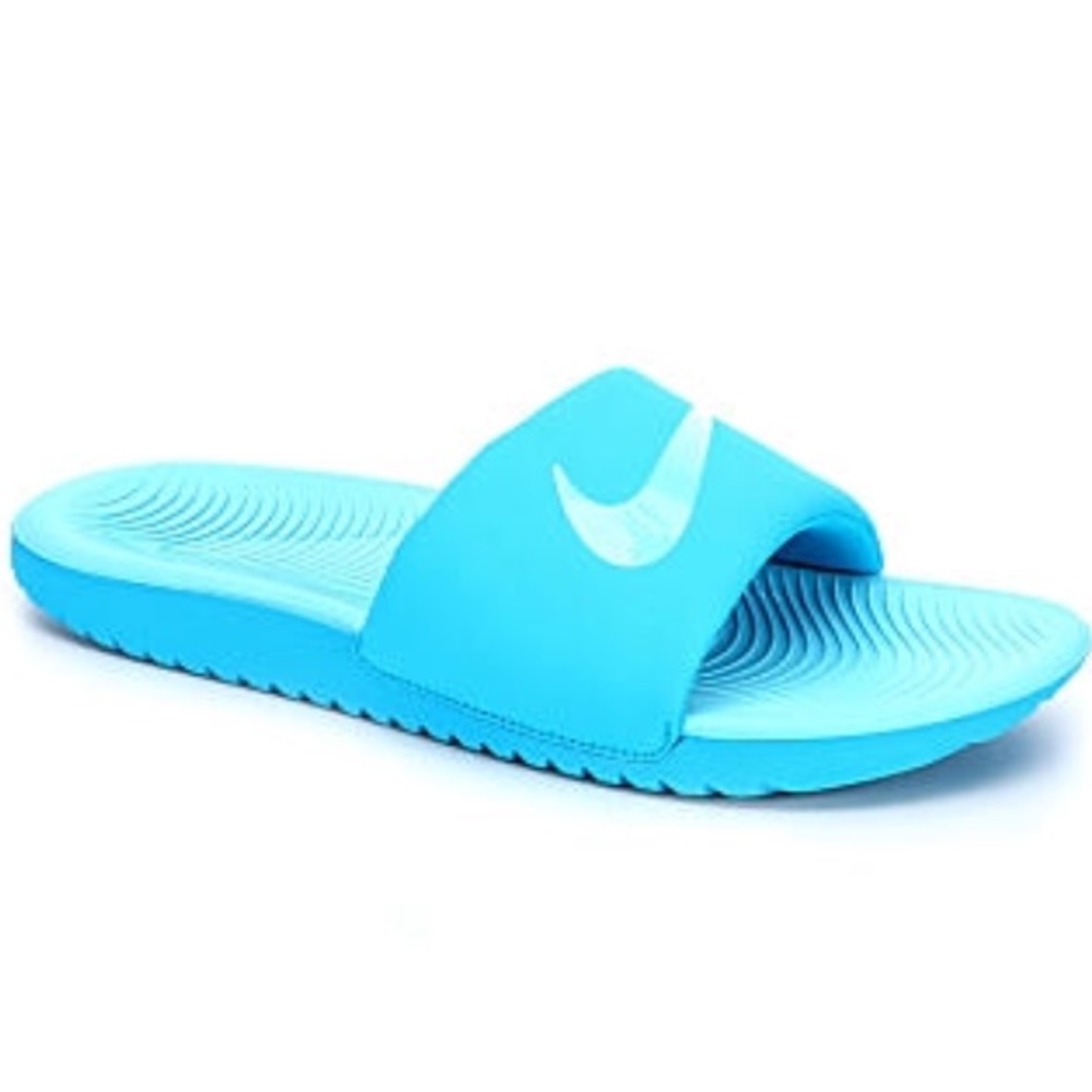 Little Girls Blue Kawa Print Slides