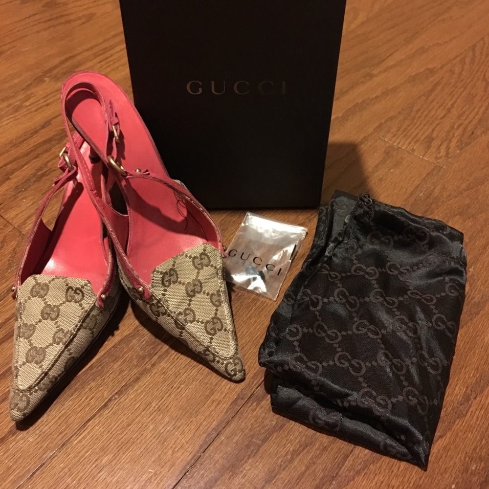 Gucci kitten heel sling back